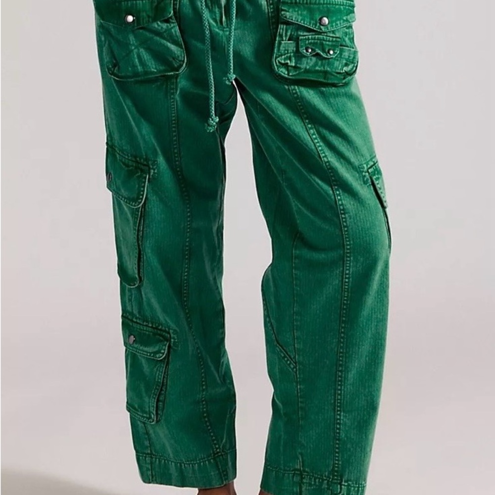 Free People Tahiti Amazon Green Cargo Pants Size L